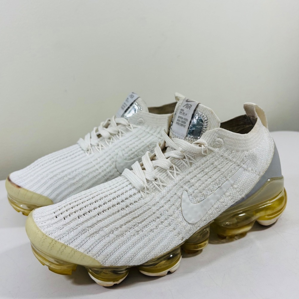 Nike Air VaporMax Flyknit 3 White Silver AJ6910-100 Womens‎ Running Shoes 7